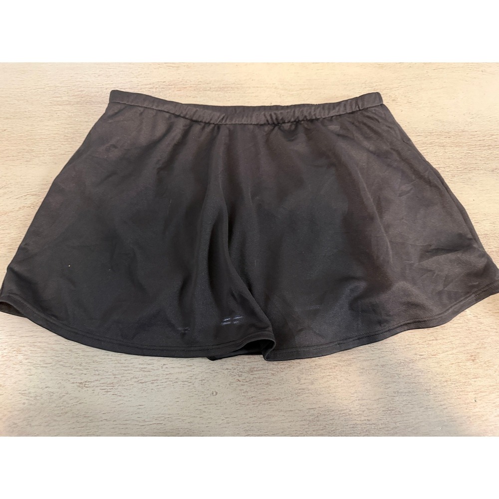 Suddenly Slim by Catalina Black Swim Skirt Built-in Brief XL 16-18 Modest Skort